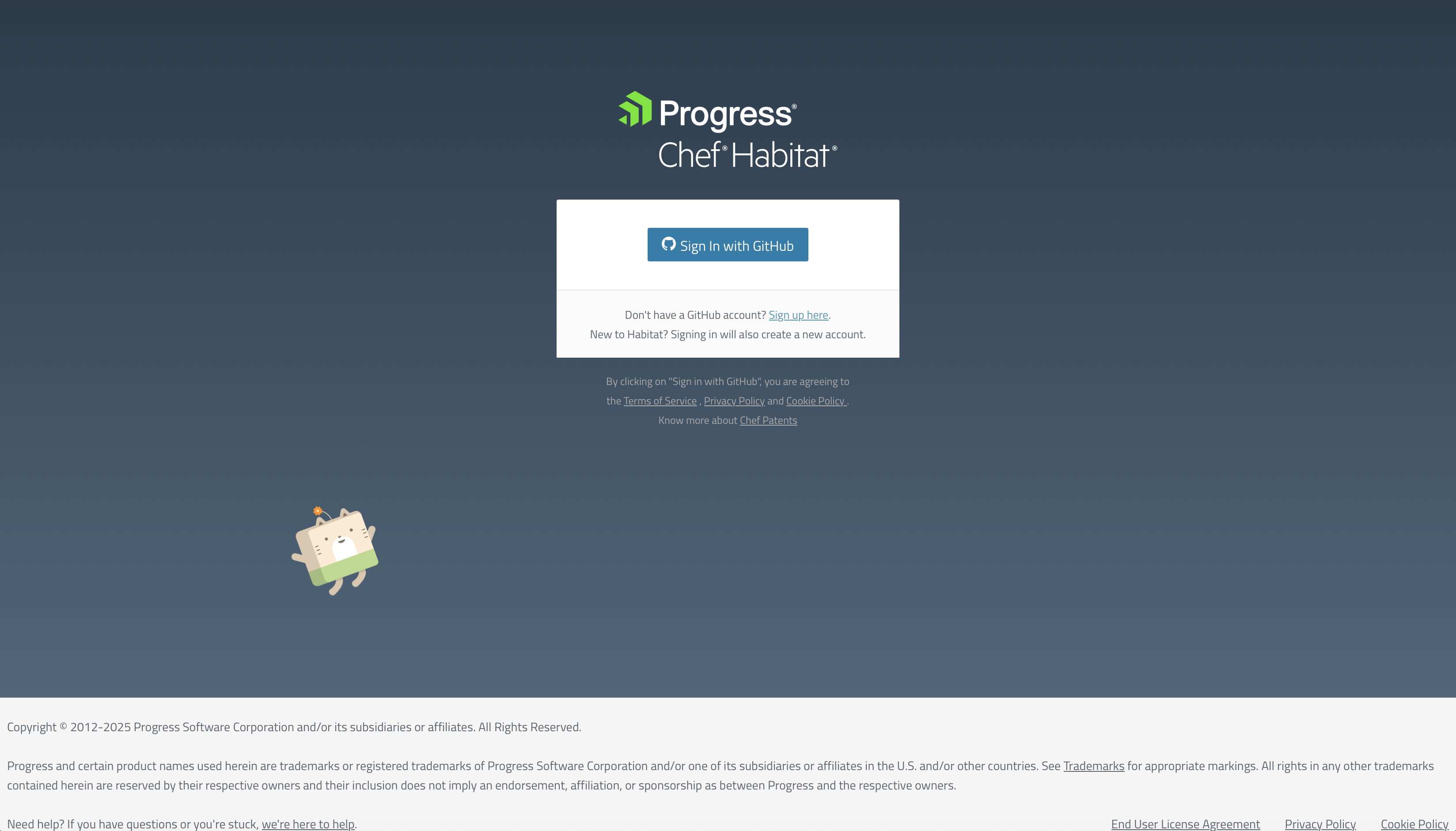 Chef Habitat sign in with Github