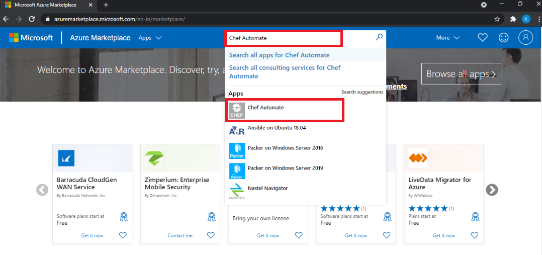 Azure Home Page