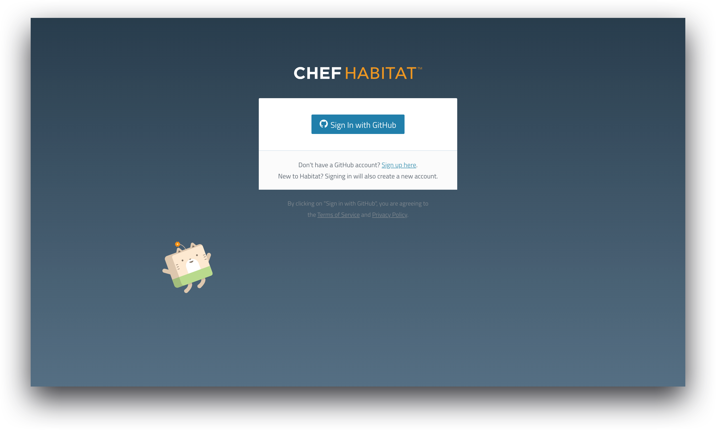 Chef Habitat sign in with Github